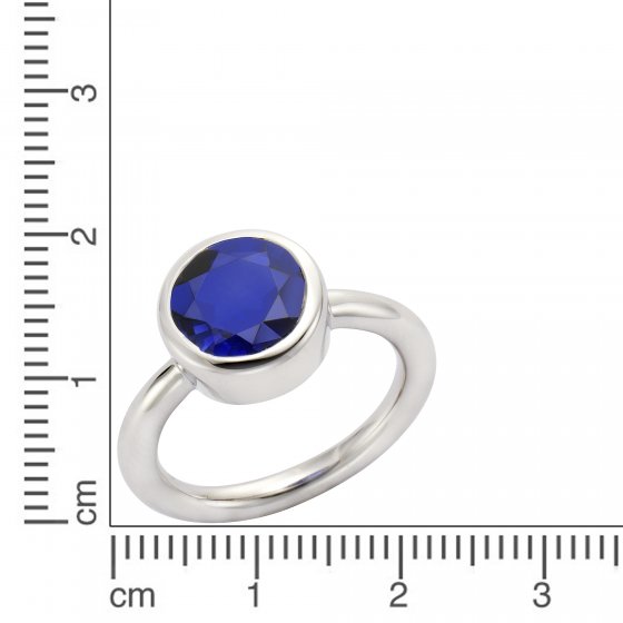 Ring 925/- Sterling Silber rhodiniert Quarz blau 