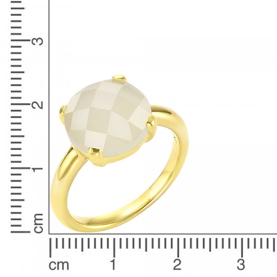 Ring 925 Silber vergoldet mit Mondstein 