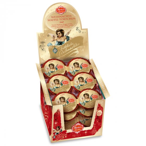 Reber Weihnachts Waffeltörtchen mit Haselnuss Zimt und Vollmilch 30g 