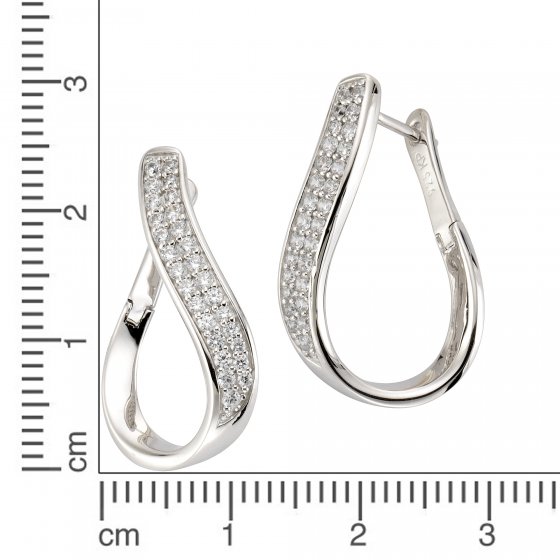Ohrring 925/- Sterling Silber Zirkonia 