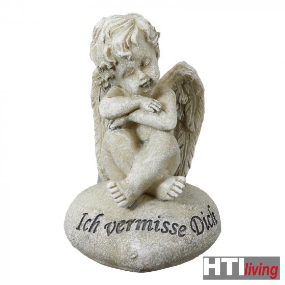 Grabengel, grau "Ich vermisse Dich" 