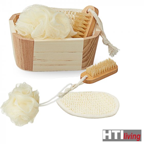 Badeset, klein mit Holzkorb 
