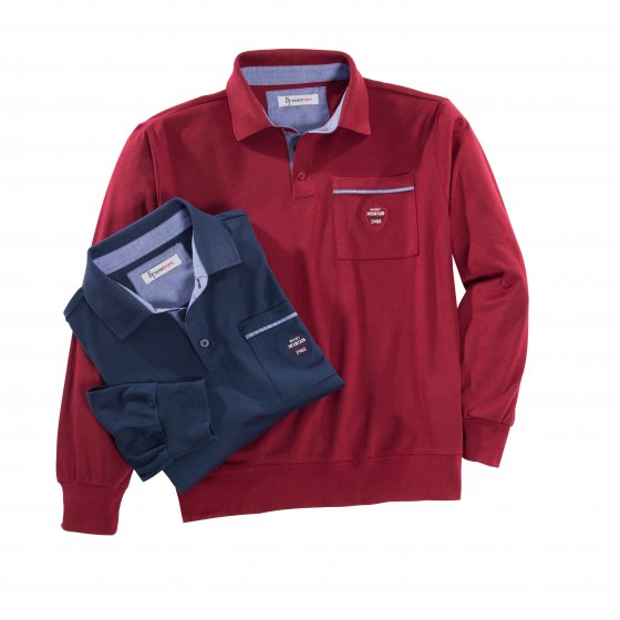 Interlock-Langarmshirt,Marine 3XL | Marine