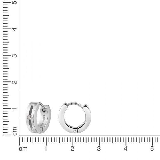 Klappcreolen Edelstahl glanz Zirkonia 