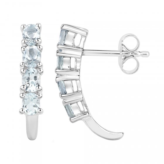 Ohrhänger 925 Sterling Silber rhodiniert Aquamarine 