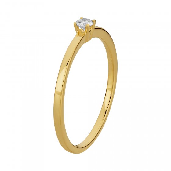 Ring 585/- Gelbgold glanz 1 Brill. 0,10ct. weiß 