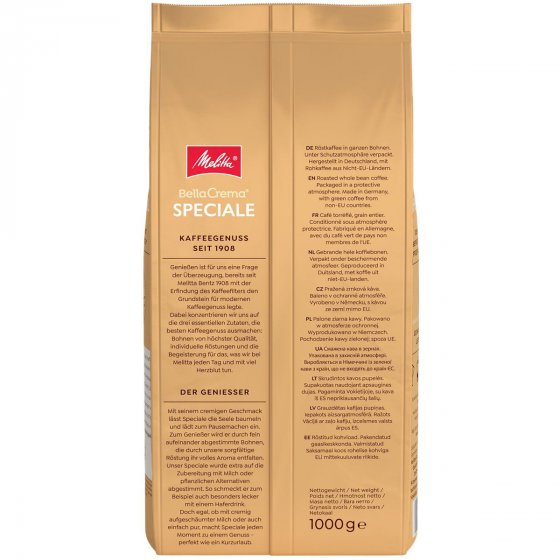 Melitta Bella Crema Cafe Speciale sanfte Röstung mildes Aroma 1000g 
