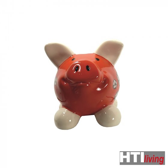 Sparschwein klein, farbig Keramik Rot