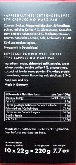 Niederegger Marzipan Geschmack Cappuccino 10 Portionsbeutel 220g 