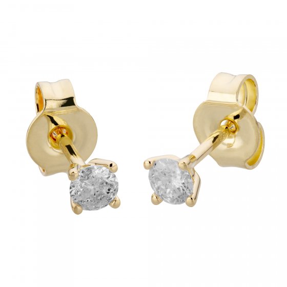 Ohrstecker 585/- Gelbgold 2 Brill. 0,25 ct. weiß 