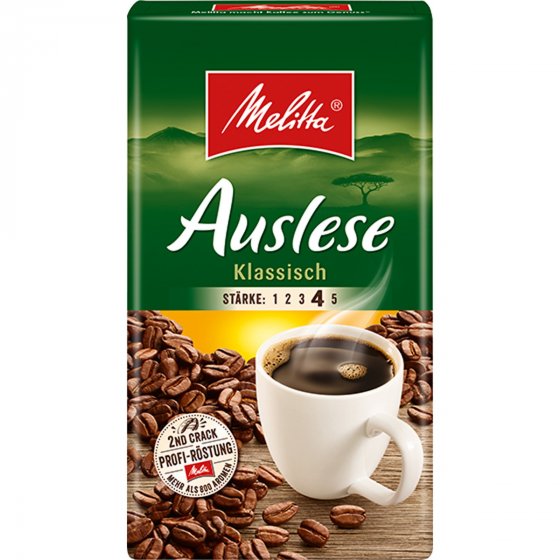 Melitta Auslese klassisch gemahlener Kaffee Geschmacksintensiv 500g 