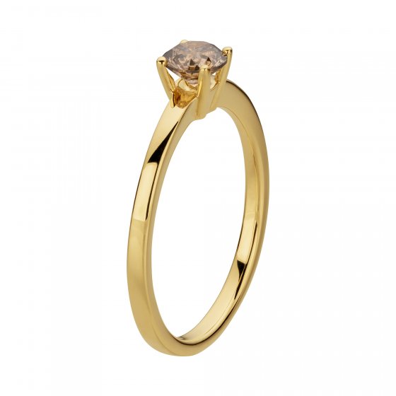 Ring 585/- Gelbgold 1 Brill. 0,50ct. braun 