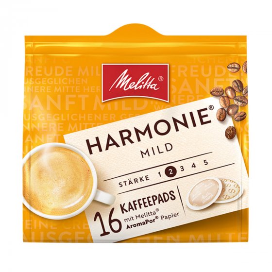 Melitta Harmonie Kaffeepads Mild naturmilde Röstung 16 Cafe Pads 112g 