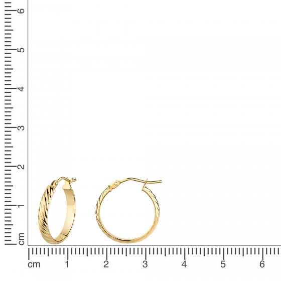 Creolen 375/- Gelbgold strukturiert Ø 17,5mm 