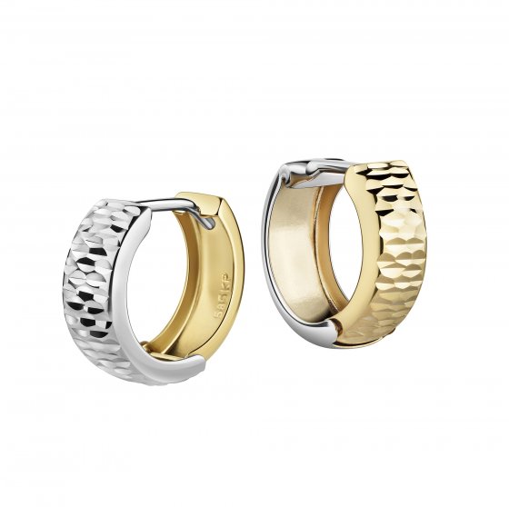 Creolen 585/- Gelbgold bicolor diamantiert 