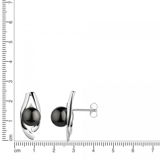 Ohrstecker 585/- Weißgold Tahiti und Diamant 
