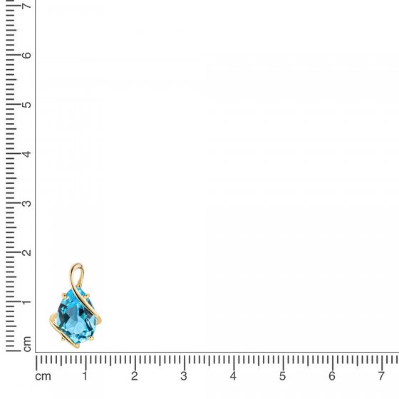 Anhänger 375/- Gelbgold glanz Blautopas 