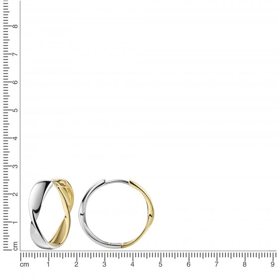 Klappcreolen 925/- Sterling Silber rhodiniert und vergoldet 