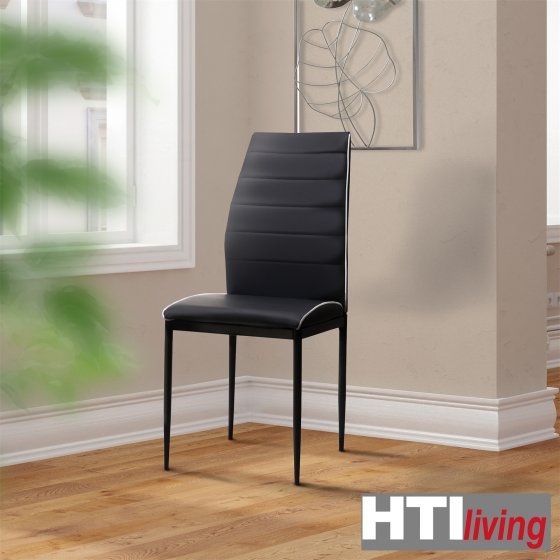 Esszimmerstuhl Madison Kunstleder Schwarz 4er-Set