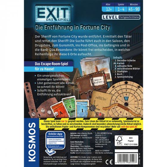 KOSMOS Spiel EXIT Entführung in Fortune City 