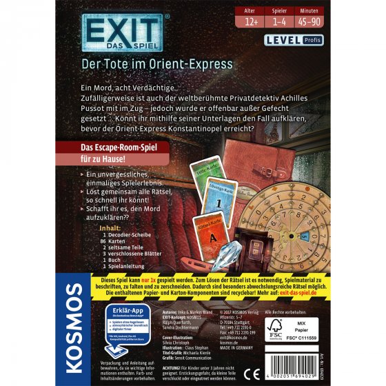 KOSMOS Spiel EXIT Tote im Orientexpress 