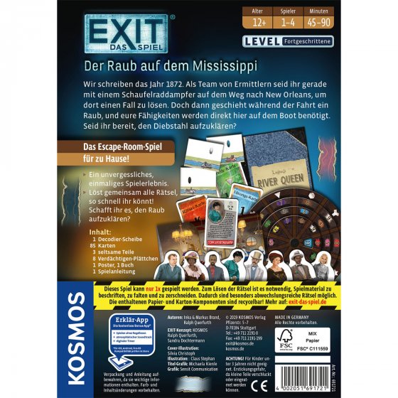 KOSMOS Spiel EXIT Raub auf dem Mississippi 