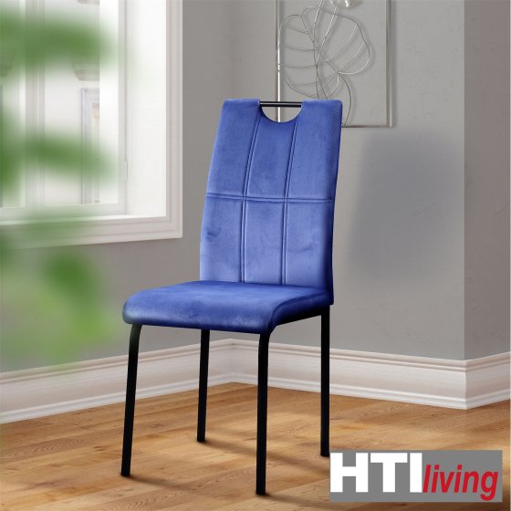 Esszimmerstuhl Denton Samt Blau 4er-Set