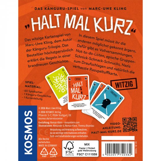 KOSMOS Kartenspiel Halt mal kurz 
