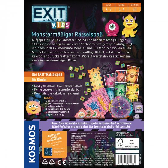 KOSMOS Spiel EXIT Kids Monstermäßiger 