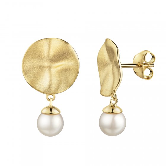 Ohrstecker 925 Sterling Silber vergoldet Perle 