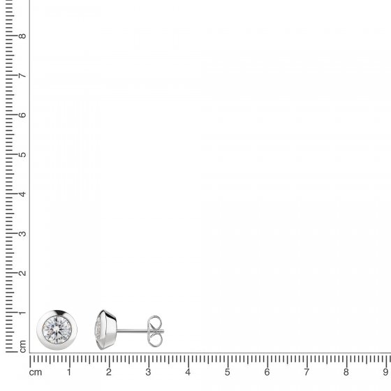 Ohrstecker 925 Sterling Silber rhodiniert Zirkonia 