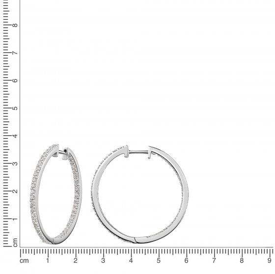 Creolen 925 Sterling Silber rhodiniert Zirkonia 