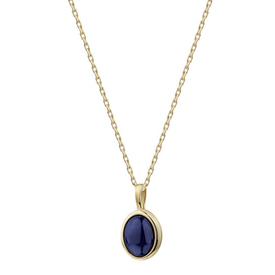 Anhänger mit Kette 375 Gelbgold Lapis 