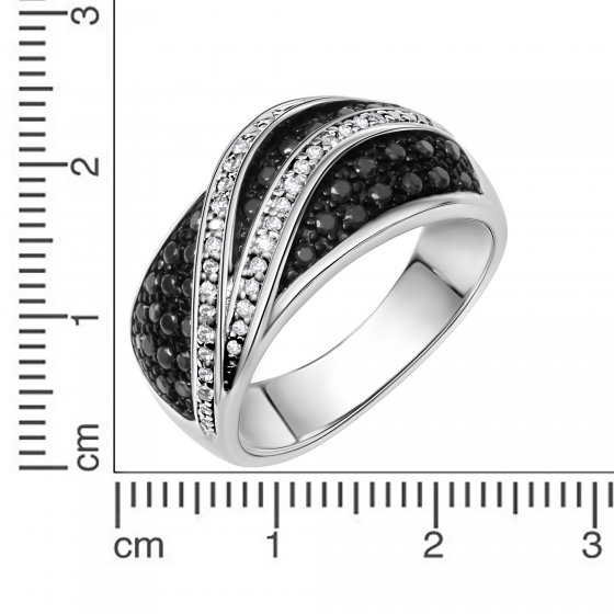 Ring 925 Silber rhodiniert mit Zirkonia 