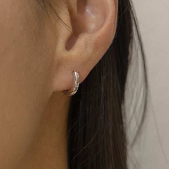 Klappcreolen 925 Silber rhodiniert Zirkonia 