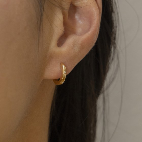 Klappcreolen 925 Silber vergoldet Zirkonia 