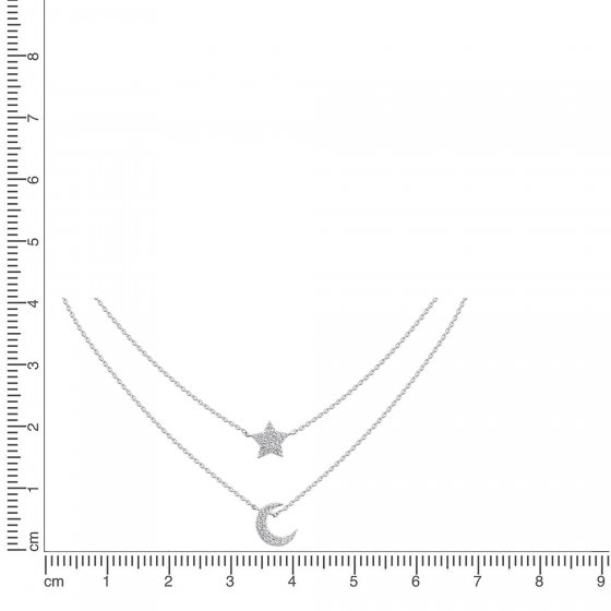 Collier 925 Silber rhodiniert Zirkonia 