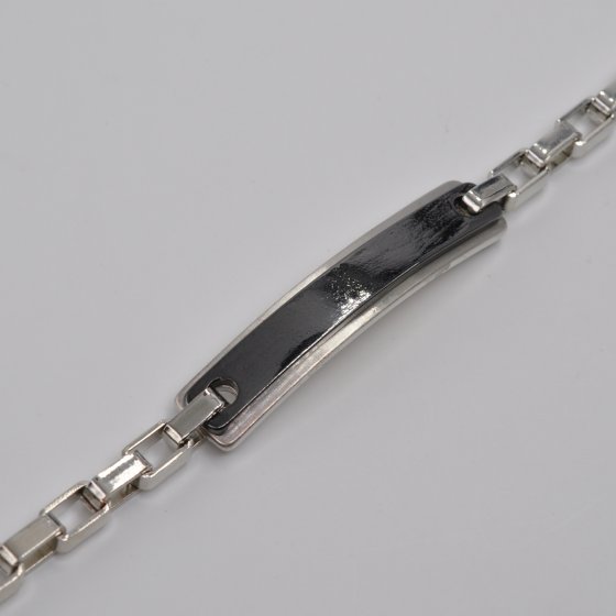 Armband Edelstahl Schildband zweifarbig 