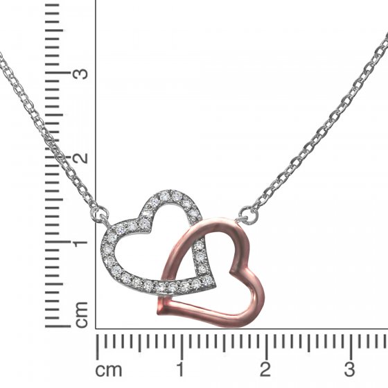 Collier 925 Silber Herz Zirkonia 
