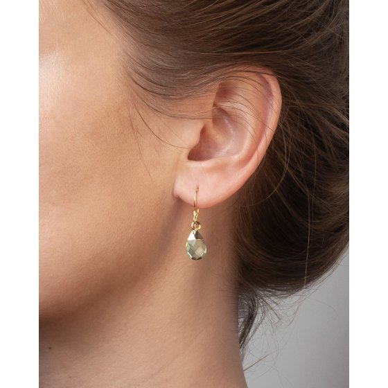 Ohrhänger 925/- Silber vergoldet Green Amethyst Quarz 