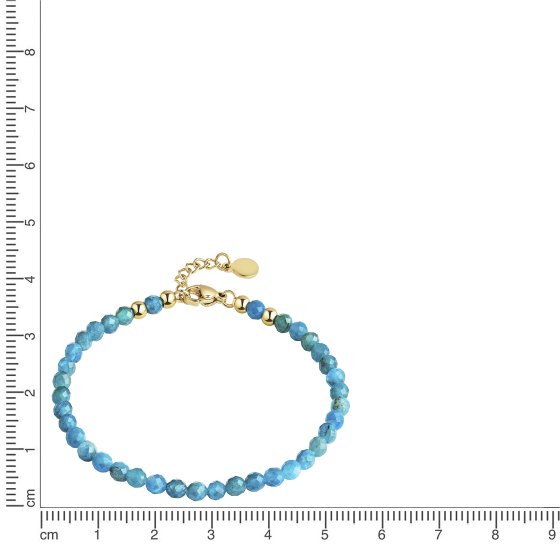 Armband Edelstahl PVD gelb Achat blau 