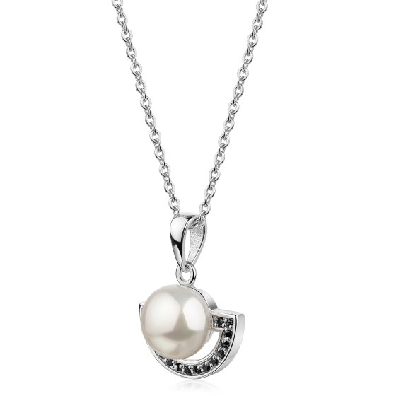 Anhänger mit Kette 925/- Sterling Silber Süßwasserperle 