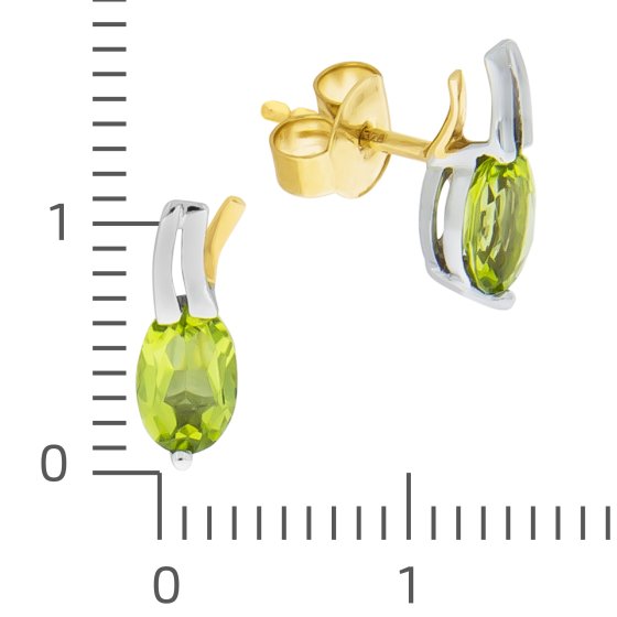 Ohrstecker 375/-Gelbgold/Weißgold mit Peridot 