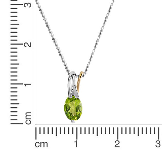 Anhänger mit Kette 375/- GG/WG Peridot 