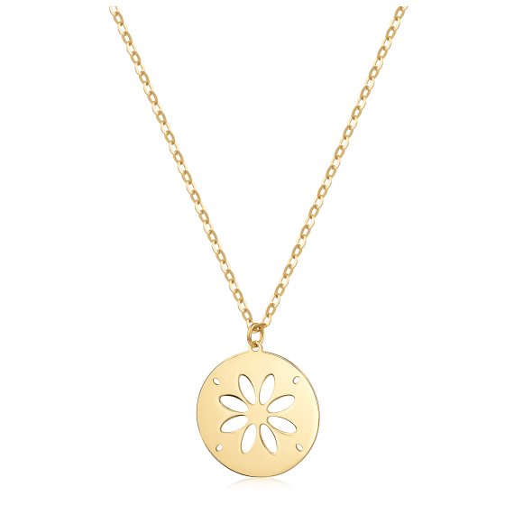 Collier 375/- Gelbgold  Blume 