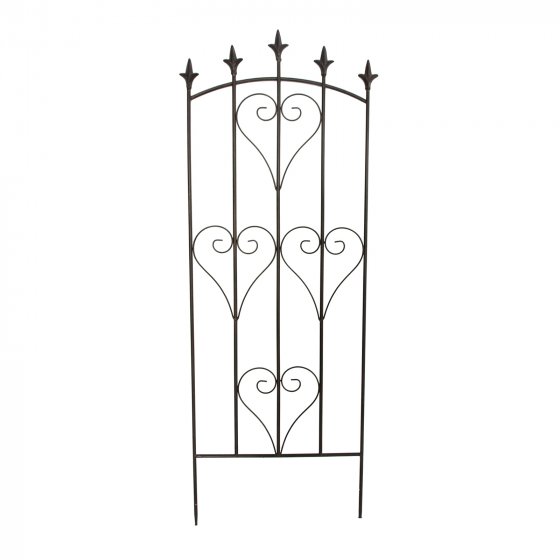 Rankgitter aus Metall mit Herz-Ornament Schwarz Celia