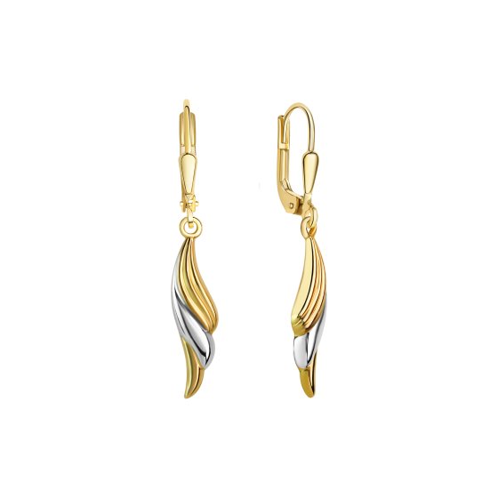 Ohrhänger 585/- Gelbgold bicolor glanz 