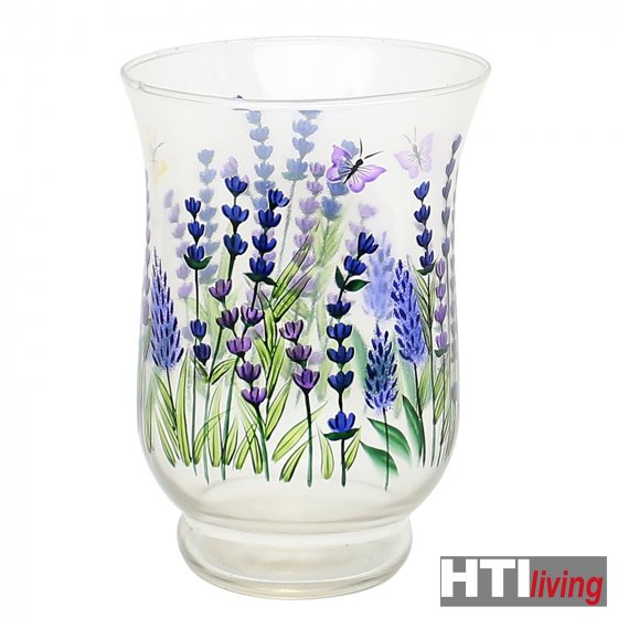 Glas Windlicht Lavendel
