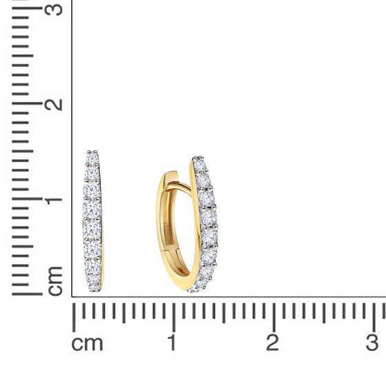 Klappcreolen 585/- Gelbgold bicolor Zirkonia 