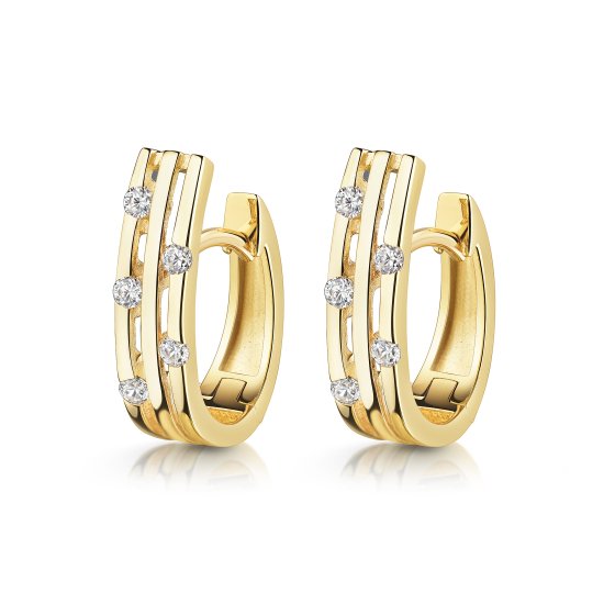Klappcreolen 375/- Gelbgold glanz Zirkonia 